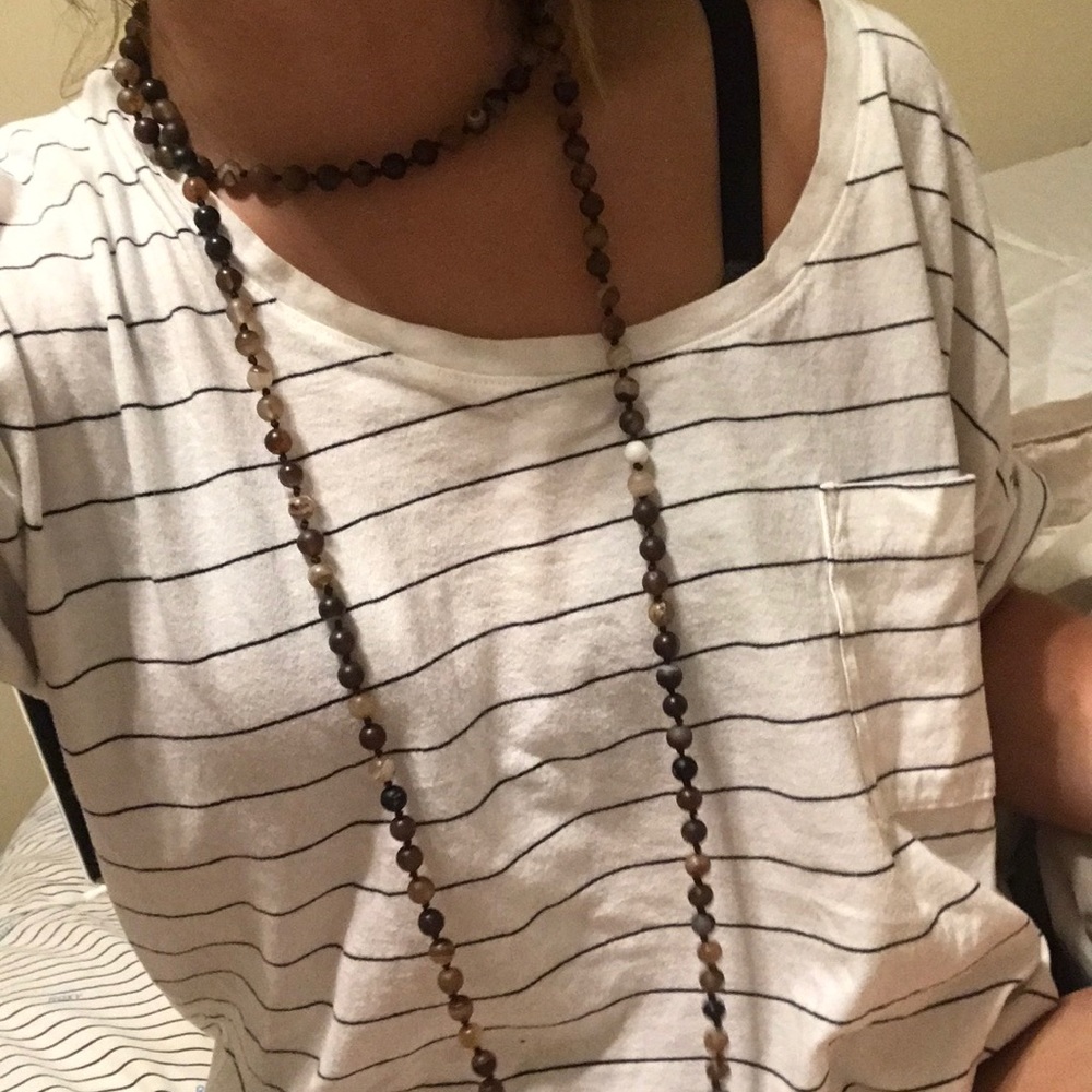 long layered beaded wrap necklace